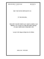 Thu hút nguồn nhân lực chất lượng cao trong các cơ quan chuyên môn thuộc ủy ban nhân dân tỉnh phú yên 