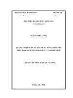 Quản lý nhà nước về xây dựng nông thôn mới trên địa bàn huyện đắk r lấp, tỉnh đắk nông 