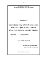 Một số giải pháp góp phần nâng cao năng lực cạnh tranh của ngân hàng TMCP phương nam đến năm 2015 