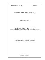 Năng lực công chức cấp xã trên địa bàn huyện phú hòa, tỉnh phú yên 