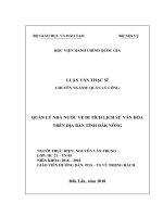 Quản lý nhà nước về di tích lịch sử văn hóa trên địa bàn tỉnh đắk nông 