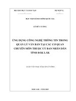 Ứng dụng công nghệ thông tin trong quản lý văn bản tại các cơ quan chuyên môn thuộc ủy ban nhân dân tỉnh đắk lắk 