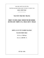 Hiện tượng học edmund husserl dưới góc nhìn của trần đức thảo