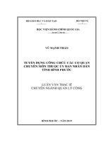 Tuyển dụng công chức các cơ quan chuyên môn thuộc ủy ban nhân dân tỉnh bình phước 