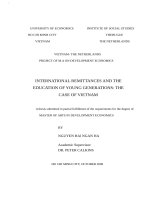 Internationnal remittances and the education of yuong generations , the case of vietnam , luận văn thạc sĩ 
