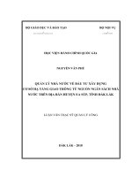 Quản lý nhà nước về đầu tư xây dựng cơ sở hạ tầng giao thông từ nguồn ngân sách nhà nước trên địa bàn huyện easúp, tỉnh đắk lắk 