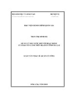 Quản lý nhà nước đối với hoạt động của đạo tin lành trên địa bàn tỉnh gia lai 