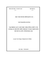 Tạo động lực làm việc cho công chức các cơ quan chuyên môn thuộc ủy ban nhân dân huyện ea súp, tỉnh đắk lắk 