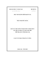 Quản lý nhà nước về bảo tồn và phát huy giá trị văn hóa của dân tộc êđê trên địa bàn tỉnh đắk lắk 