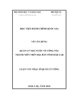 Quản lý nhà nước về công tác thanh niên trên địa bàn tỉnh đắk lắk 