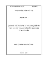 Quản lý nhà nước về an toàn thực thẩm trên địa bàn thành phố buôn ma thuột, tỉnh đắk lắk 