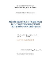 Phân tích hiệu quả quản lý vốn kinh doanh tại các công ty chứng khoán niêm yết trên thị trường chứng khoán việt nam , luận văn thạc sĩ 