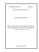 Quản lý nhà nước về chất thải rắn trên địa bàn thành phố buôn ma thuột, tỉnh đắk lắk 