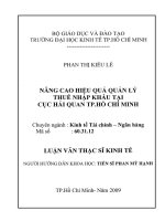 Nâng cao hiệu quả quản lý thuế nhập khẩu tại cục hải quan tp  hồ chí minh 