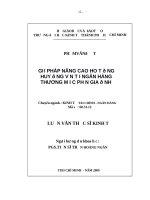 Giải pháp nâng cao hoạt động huy động vốn tại ngân hàng thương mại cổ phần gia định , luận văn thạc sĩ 