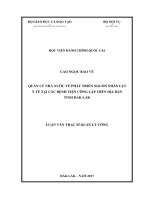 Quản lý nhà nước về phát triển nguồn nhân lực y tế tại các bệnh viện công lập trên địa bàn tỉnh đắk lắk 