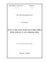Quản lý nhà nước về bảo vệ và phát triển rừng ở huyện cư jút, tỉnh đắk nông 