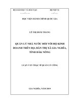 Quản lý nhà nước đối với hộ kinh doanh trên địa bàn thị xã gia nghĩa, tỉnh đắk nông 
