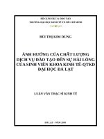 Ảnh hưởng của chất lượng dịch vụ đào tạo đến sự hài lòng của sinh viên khoa kinh tế   quản trị kinh doanh đại học đà lạt 