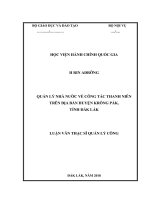 Quản lý nhà nước về công tác thanh niên trên địa bàn huyện krông pắk, tỉnh đắk lắk 