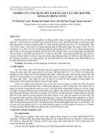 Nghiên cứu ứng dụng sét Kaolin làm vật liệu hấp phụ Mangan trong nước