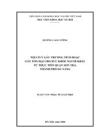 Tội cố ý gây thương tích hoặc gây tổn hại cho sức khỏe người khác từ thực tiễn quận sơn trà, thành phố đà nẵng 