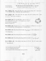 Đề thi cuối học kỳ I năm học 2015-2016 môn Toán kỹ thuật - ĐH Bách khoa TP.HCM