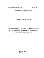 luận văn thạc sĩ quản lý nhà nước về chất thải rắn trên địa bàn thành phố buôn ma thuột, tỉnh đắk lắk 