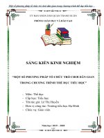 Một số phương pháp tổ chức trò chơi dân gian trong chương trình thể dục tiểu học 