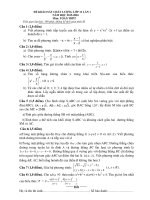Đề khảo sát chất lượng đầu năm môn Toán lớp 12 năm học 2015-2016 – Trường THPT Thuận Thành số 1