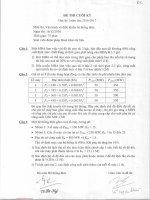 Đề thi cuối học kỳ I năm học 2016-2017 môn Vận hành và điều khiển hệ thống điện - ĐH Bách khoa TP.HCM