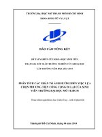 phân tích các nhân tố ảnh hưởng đến việc lựa chọn phương tiện công cộng đi lại của sinh viên trường đại học mở tp hcm 