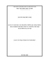 Quản lý giáo dục giá trị sống thông qua hoạt động trải nghiệm cho học sinh các trường tiểu học quận đống đa, hà nội 
