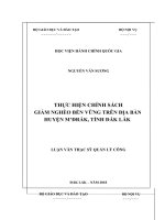 Thực hiện chính sách giảm nghèo bền vững trên địa bàn huyện m đrắk, tỉnh đắk lắk 