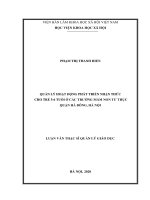 Quản lý hoạt động phát triển nhận thức cho trẻ 5   6 tuổi ở các trường mầm non tư thục quận hà đông, hà nội 