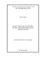 (Luận văn thạc sĩ) Quản lý Nhà nước về viên chức từ thực tiễn huyện Đông Giang tỉnh Quảng Nam
