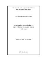 Áp dụng hình phạt tử hình từ thực tiễn các tỉnh miền trung, việt nam 
