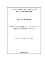 Tổ chức và hoạt động của hội chữ thập đỏ từ thực tiễn tỉnh quảng nam 