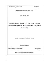 Quản lý nhà nước về công tác thanh niên trên địa bàn huyện krông buk, tỉnh đắk lắk 