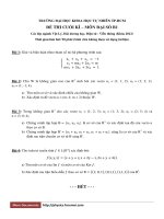 Đề thi cuối học kỳ năm 2012 môn Đại số B1 - ĐH Khoa học Tự nhiên TP.HCM