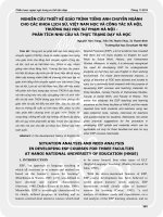 Situation analysis and need analysis in developing ESP courses for three faculties at Hanoi national University of education (HNUE)