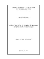 Quản lý nhà nước về văn hóa từ thực tiễn huyện phù mỹ, tỉnh bình định 