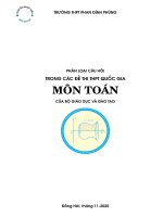 Phân loại câu hỏi trong các đề thi THPT quốc gia môn toán của bộ GDĐT