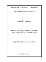 Quản lý nhà nước về đào tạo nghề cho thanh niên ở tỉnh đắk nông 