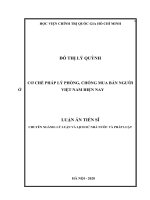 Cơ chế pháp lý phòng, chống mua bán người ở việt nam hiện nay 