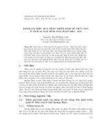 Đánh giá hiệu quả phát triển kinh tế thủy sản ở tỉnh Quảng Bình giai đoạn 2005-2010