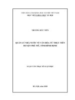 luận văn thạc sĩ quản lý nhà nước về văn hóa từ thực tiễn huyện phù mỹ, tỉnh bình định 