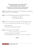 Đề thi cuối học kỳ năm 2011 môn Đại số B1 - ĐH Khoa học Tự nhiên TP.HCM