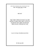 Thực hiện chính sách đào tạo, bồi dưỡng cán bộ, công chức cấp xã là người dân tộc thiểu số ở huyện đông giang, tỉnh quảng nam 