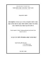 Bồi dưỡng năng lực củng cố kiến thức cho học sinh THPT miền núi phía bắc trong dạy học đại số lớp 10 